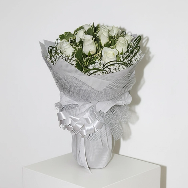 White Roses Hand Bouquet